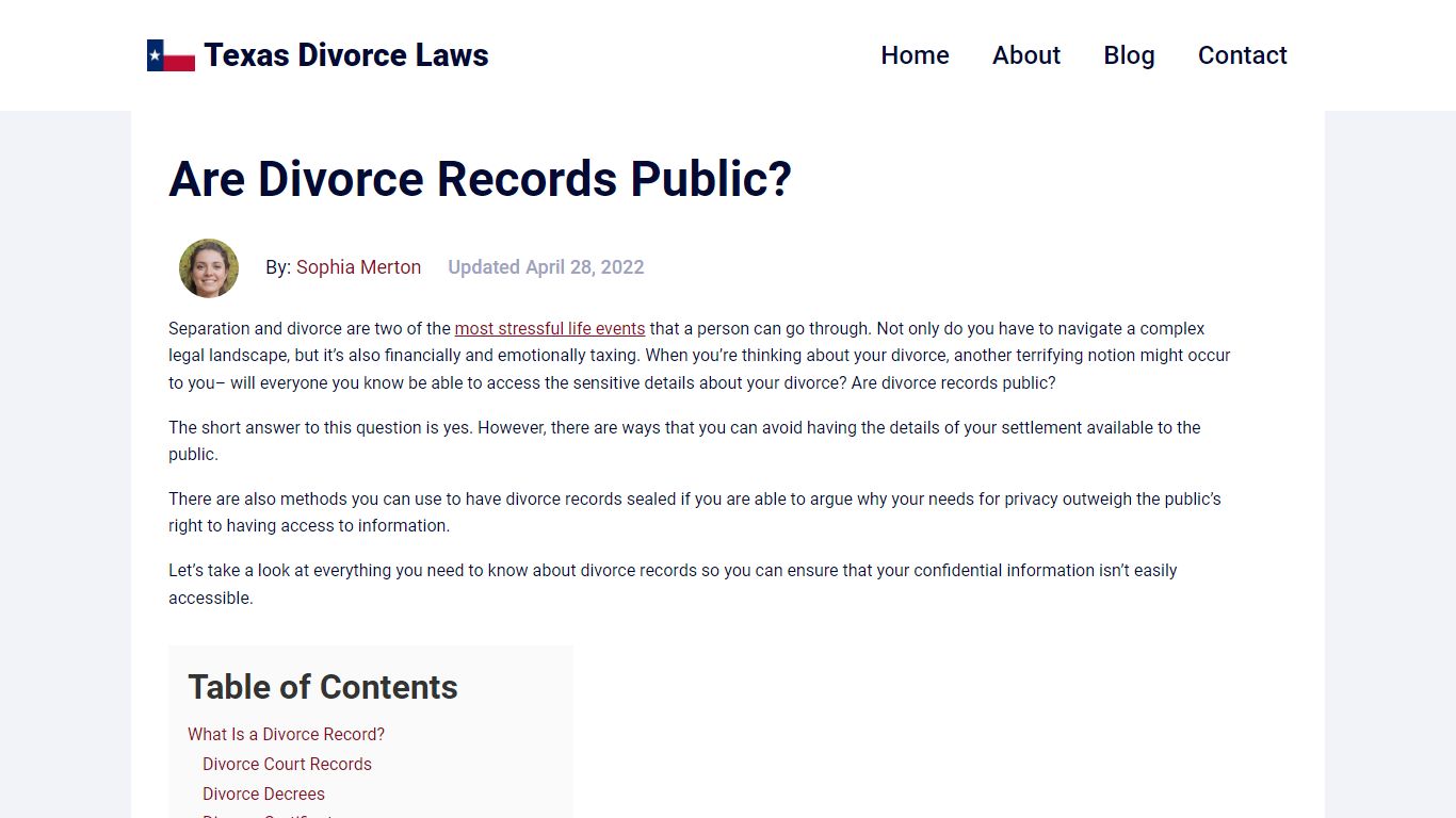 Are Divorce Records Public? - Texas Divorce Laws